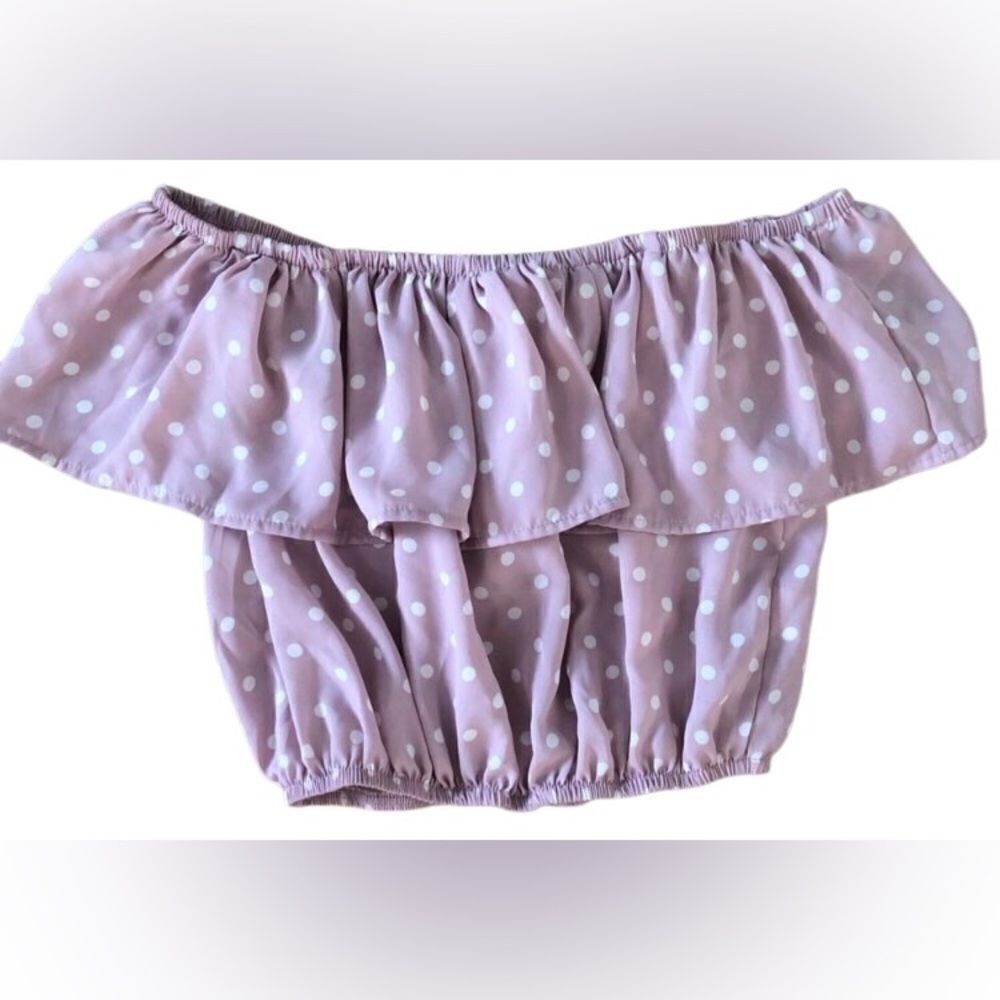 IRIS of the shoulder polka dot crop top size small